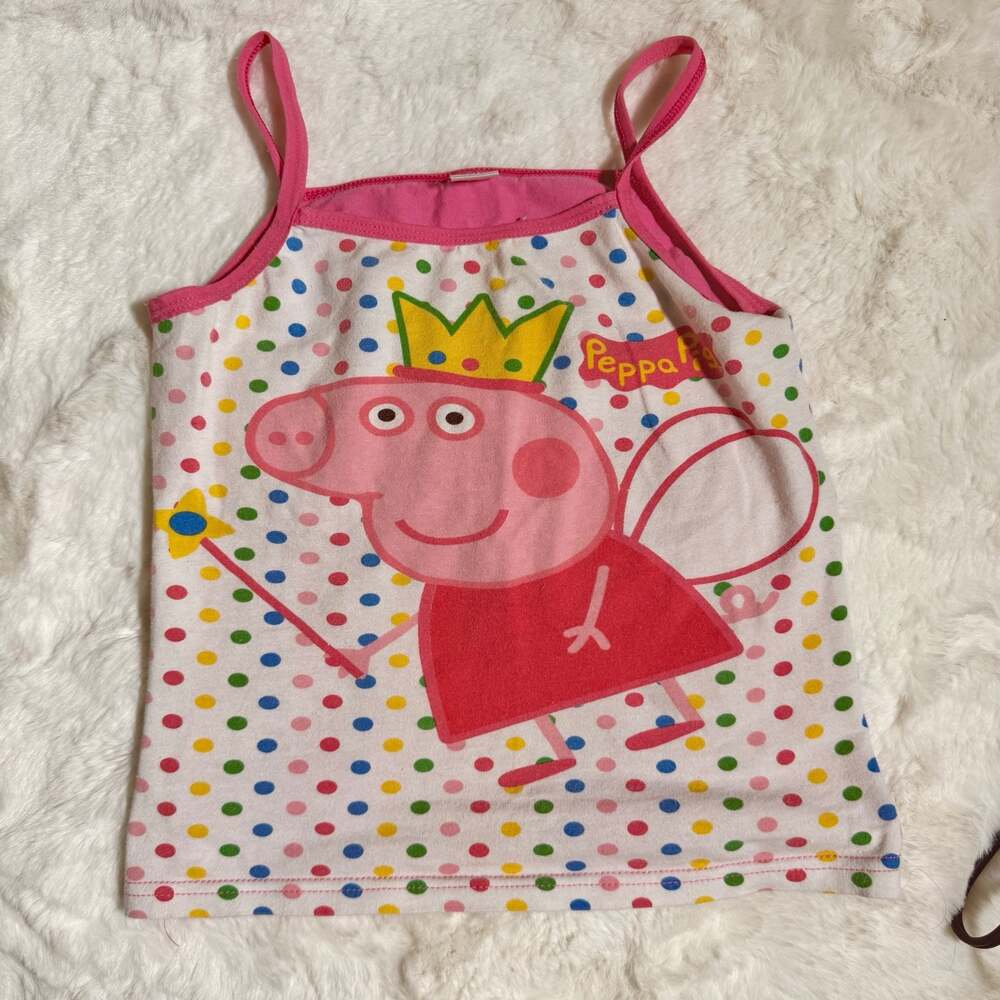 Peppa Pig women Tank Top Polka Dot Graphic